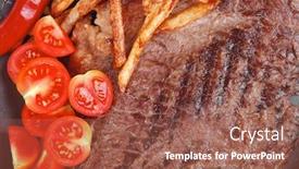  Presentation with food grill - PPT layouts featuring meat-food-big-grill-beef background and a tawny brown colored foreground