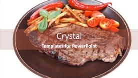  Presentation with food grill - PPT layouts with meat-food-big-grill-beef background and a red colored foreground