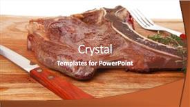  Presentation with caribbean food puerto rican beef - Slide set with meat food grilled beef spare background and a  colored foreground