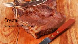  Presentation with caribbean food puerto rican beef - PPT theme featuring meat food grilled beef spare background and a red colored foreground