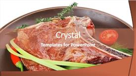  Presentation with caribbean food puerto rican beef - Cool new PPT layouts with meat food grilled beef spare backdrop and a coral colored foreground