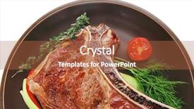 Presentation with real food beef - Audience pleasing presentation theme consisting of meat food grilled beef spare backdrop and a red colored foreground