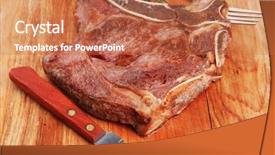  Presentation with caribbean food puerto rican beef - Presentation theme featuring meat food grilled beef spare background and a coral colored foreground