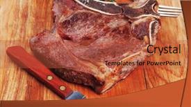  Presentation with meat food - Theme enhanced with meat food grilled beef spare background and a  colored foreground