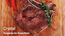  Presentation with meat beef - Audience pleasing presentation consisting of meat food grilled beef spare backdrop and a  colored foreground