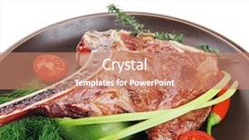  Presentation with food grill - Amazing presentation theme having meat food grilled beef spare backdrop and a coral colored foreground