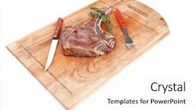  Presentation with caribbean food puerto rican beef - Slide deck having meat food grilled beef spare background and a sky blue colored foreground