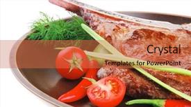  Presentation with real food beef - Presentation theme featuring meat food grilled beef spare background and a  colored foreground