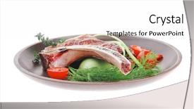  Presentation with caribbean food puerto rican beef - Presentation design enhanced with meat food grilled beef spare background and a  colored foreground