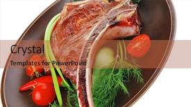  Presentation with meat food - Beautiful PPT layouts featuring meat food grilled beef spare backdrop and a red colored foreground