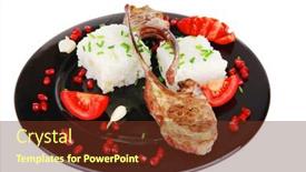  Presentation with meat food - Audience pleasing slides consisting of meat-food-ribs-on-black backdrop and a tawny brown colored foreground