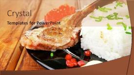  Presentation with meat food - Beautiful slides featuring meat-food-ribs-on-black backdrop and a coral colored foreground