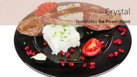  Presentation with meat food - Colorful slide deck enhanced with meat-food-ribs-on-black backdrop and a coral colored foreground