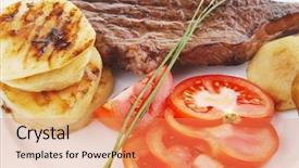  Presentation with caribbean food puerto rican beef - Colorful slide deck enhanced with meat food roast beef fillet backdrop and a  colored foreground
