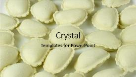  Presentation with frozen - PPT layouts with meat frozen semi-finished products background and a soft green colored foreground