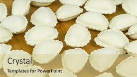  Presentation with frozen - Theme having meat frozen semi-finished products background and a yellow colored foreground