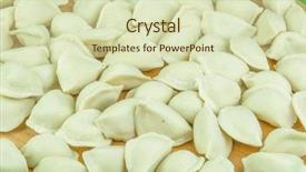  Presentation with dairy produce meat vegetables - Slide deck featuring meat frozen semi-finished products background and a soft green colored foreground