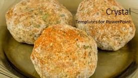  Presentation with dairy produce meat vegetables - Beautiful PPT theme featuring meat frozen semi-finished products backdrop and a yellow colored foreground