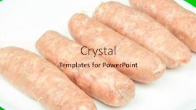  Presentation with sausages - Amazing slides having meat frozen semi-finished for friing sausages backdrop and a lemonade colored foreground