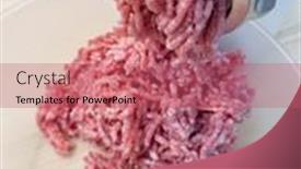  Presentation with raw meat - Presentation theme consisting of meat-grinder-making-homemade-raw background and a coral colored foreground