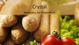  Presentation with chicken - Presentation design with meat hygien - stack of the chicken sausage background and a gold colored foreground