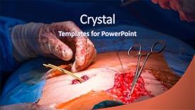  Presentation with modern color - Theme featuring meat hygien - surgery in a modern hospital background and a navy blue colored foreground