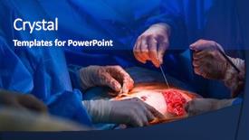  Presentation with modern color - Theme consisting of meat hygien - surgery in a modern hospital background and a ocean colored foreground