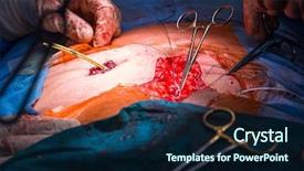  Presentation with modern color - Beautiful PPT theme featuring meat hygien - surgery in a modern hospital backdrop and a navy blue colored foreground