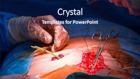  Presentation with modern color - Cool new PPT layouts with meat hygien - surgery in a modern hospital backdrop and a navy blue colored foreground