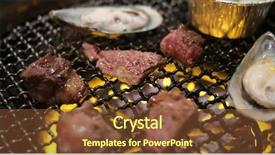  Presentation with meat beef - Presentation with meat in japanese barbecue restaurant background and a tawny brown colored foreground