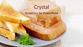  Presentation with meat - Amazing slide deck having meat loaf with toasts on grey plate - close up backdrop and a lemonade colored foreground