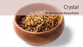  Presentation with bowl - Cool new presentation theme with meat meat alternatives - edible mealworms in a wooden backdrop and a coral colored foreground