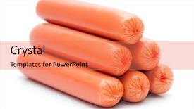  Presentation with brown sugar isolated on white - Presentation with meat meat products - sausages isolated on a white background and a coral colored foreground