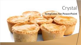  Presentation with pies - Beautiful PPT theme featuring meat mini pies isolated on white backdrop and a white colored foreground