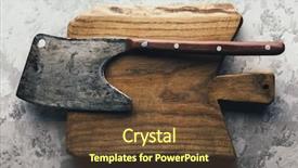  Presentation with meat food - Amazing PPT theme having meat on a wood backdrop and a tawny brown colored foreground