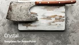  Presentation with meat food - Cool new slide deck with meat on a wood backdrop and a gray colored foreground