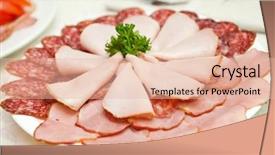  Presentation with meat - Presentation theme enhanced with meat on the plate background and a lemonade colored foreground