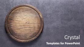  Presentation with recipe - Presentation design consisting of meat-or-bread-cutting-board background and a dark gray colored foreground