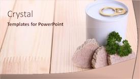  Presentation with infant - Colorful presentation design enhanced with canned pork - meat paste for infant feeding backdrop and a lemonade colored foreground