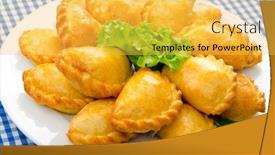  Presentation with meat - PPT theme having meat patties in the plate background and a yellow colored foreground