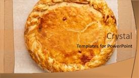  Presentation with meat - Presentation theme with meat-pie-in-the-box background and a gold colored foreground