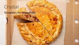  Presentation with meat - Slide deck consisting of meat-pie-in-the-box background and a yellow colored foreground