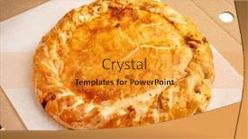  Presentation with meat - PPT theme enhanced with meat-pie-in-the-box background and a gold colored foreground