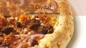  Presentation with meat - Cool new presentation with meat pizza closeup on a white background backdrop and a gold colored foreground