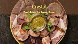  Presentation with charcuterie - Beautiful presentation theme featuring meat-plate-with-mustard backdrop and a tawny brown colored foreground