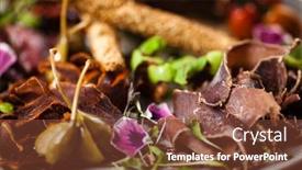  Presentation with liver - Audience pleasing slide deck consisting of meat-platter-for-two-dry backdrop and a tawny brown colored foreground