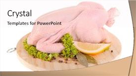  Presentation with meat poultry - Cool new presentation theme with meat poultry - fresh raw chicken on wooden backdrop and a sky blue colored foreground
