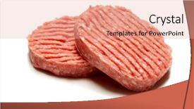  Presentation with hamburger - Cool new presentation theme with fat raw lamb - hamburger with clipping path backdrop and a lemonade colored foreground