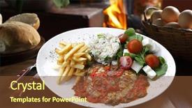  Presentation with potato - Slide deck consisting of meat rice vegetables potato background and a tawny brown colored foreground