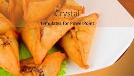  Presentation with lettuce - Amazing slides having meat-roasted-dumplings-with-lettuce backdrop and a gold colored foreground